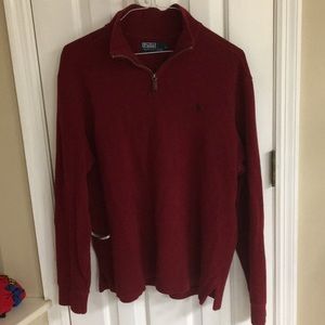 Men’s red pullover Polo sweater.
